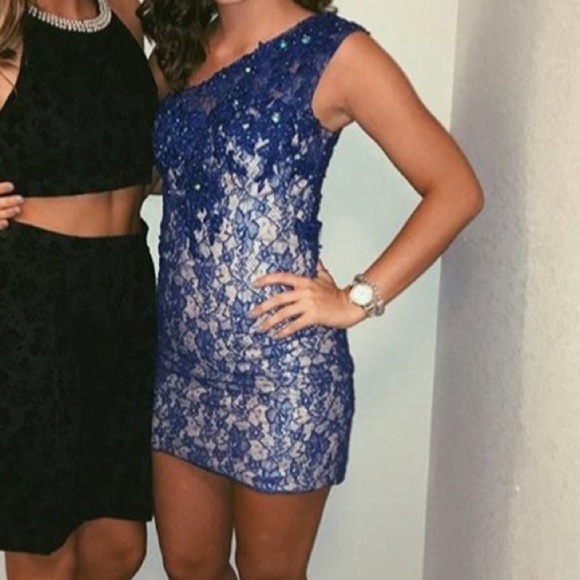 Mori Lee‎ Women’s One Shoulder Party Dress Sz 3/4 - Picture 8 of 8